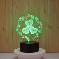 Décoration d'intérieur, lampe de table à LED RGB 16 couleurs, illusion 3D créative en acrylique, cadeau de fête, lampe de nuit