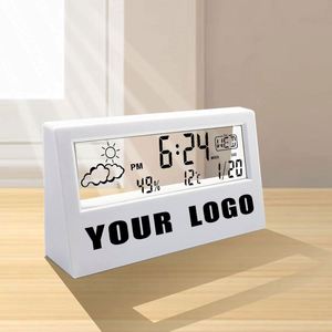 <b>Creative</b> <b>Gift</b> Multifunctional Desktop Thermometer and Hygrometer Weather Display Electronic Alarm Clock With Custom Logo - Product Image 1