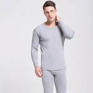 Conjunto de roupa íntima térmica masculina, roupa íntima de inverno quente personalizada, camada de algodão grossa longa em 100% algodão