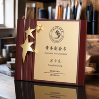 Op Maat Gemaakte Kerst Volkskunst Bronzen Trofee Houten Plaquette Medaille Aandenken Trofee Doos Logo Ster Award Blank Gemaakt Zinklegering Metaal