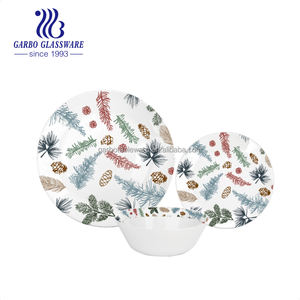 Promotion Ensemble de vaisselle <span class=keywords><strong>en</strong></span> <span class=keywords><strong>verre</strong></span> opale blanc anti-casse personnalisé, comprenant assiettes et bols, emballé <span class=keywords><strong>en</strong></span> boîte couleur, service de table 18 pièces - Product Image 1