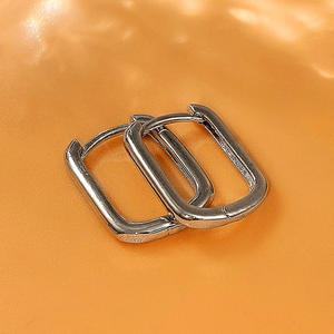 Tiffany & Co. Minimalist <b>Hoop</b> <b>Earrings</b> 925 Silver Geometric Everyday Wear Unisex <b>Fine</b> Jewelry - Product Image 4