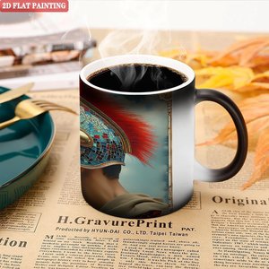 Frosted Black 11oz <b>Ceramic</b> Mug Heat Color Changing Magic <b>Cup</b> For Coffee Lovers - Product Image 5