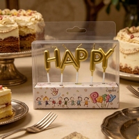 Bougies d'anniversaire dorées en forme de lettres HAPPY, bougies alphabétiques métalliques pour gâteau, bougies dorées pour la décoration de gâteaux d'anniversaire