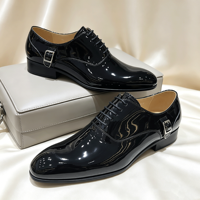 Herren Lacklederschuhe Schwarz Spiegelglanz Oxford Schnürschuhe Spitze Zehe Wasserdicht Smoking Luxus Formelle Anzugschuhe