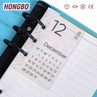 Etiqueta de plástico A6 para tablero de instrumentos, la más vendida de Hongbo, en holandés, con 3 agujeros, 12 meses, hojas sueltas para carpetas de presupuesto, regalo