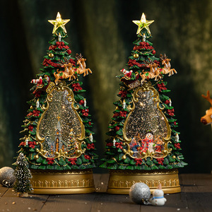Boîte à musique de Noël, grand sapin de Noël, globe à neige exquis avec LED et l'étoile de Bethléem lumineuse - Product Image 2