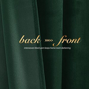 Moderno colore solido poliestere <span class=keywords><strong>verde</strong></span> <span class=keywords><strong>scuro</strong></span> 100% oscurante finestra di Design per la casa tende di lusso in velluto per il soggiorno - Product Image 4