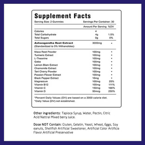 Gomitas de Ashwagandha Oem Odm con Suplemento Multiherbáneo que Mejora la Calma, la Respuesta Inmunitaria y la Calidad del Sueño, Suministro Natural - Product Image 5