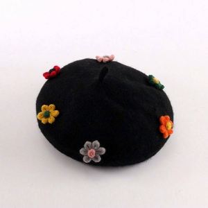 Boina Cálida de Otoño e Invierno con Flor y Diseño de Calabaza, Estilo Británico, para Mujer - Product Image 5