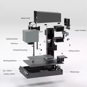 Machine de gravure laser à fibre portable 20W, machine de marquage laser à fibre pour la découpe d'acier, de métal et de bijoux - Product Image 2