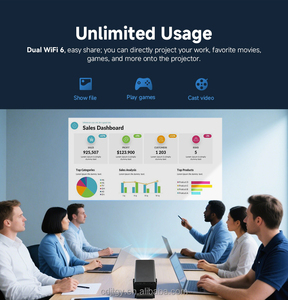 Projecteur LCD avec Android 14, résolution native 1080P, prise en charge 4K, lampe LED, 800 lumens ANSI, WiFi, portable, pour les entreprises et l'éducation - Product Image 4