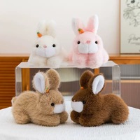Poupée en peluche brodée anti-stress créative mignon grand lapin blanc jouet conception de carotte heureuse