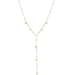 Thanh Lịch Thép Không Gỉ Nhỏ Vàng Bóng Bead Vòng Cổ Với Chuỗi Y Dài Tua Liên Kết Chuỗi Cho Phụ Nữ Áo Len Tính Khí Đồ Trang Sức - Product Image 5