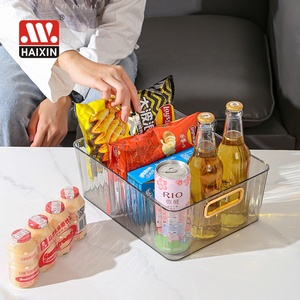 Trasparente per PET <span class=keywords><strong>frigo</strong></span> dispensa organizzatore cestini con manici scatola regalo picnic frutta scatola contenitore di plastica cesto di immagazzinaggio - Product Image 6