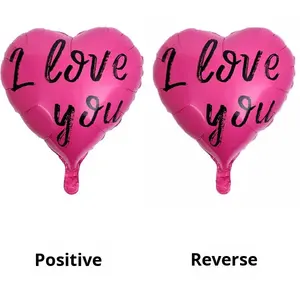 Ballon de confession d'amour extraterrestre pour la Saint-Valentin chinoise, I LOVE YOU, 18 pouces, <span class=keywords><strong>film</strong></span> d'aluminium, rose poudré, noir, proposition - Product Image 6
