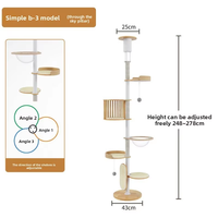 Arbre à chat commercial en bois massif de grande taille, tour multi-niveaux pour chat, aire de jeux intérieure, vente en gros