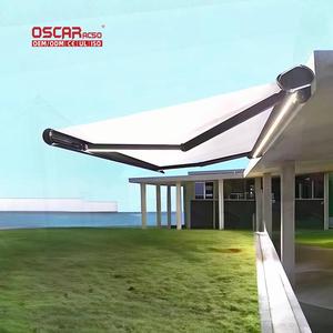 Auvent rétractable en alliage d'aluminium et acrylique, pour patio, balcon, fixation murale, motorisé ou manuel, utilisation extérieure, auvent cassette - Product Image 1