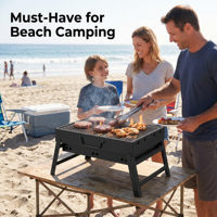 Barbecue au charbon de bois portable OEM pliable 17 pouces, barbecue compact de table, petit barbecue pour l'extérieur