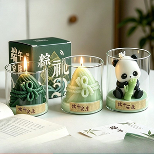 Los Regalos Son Prácticos y se Envían a los Clientes. Vela Aromática Artesanal de Cera de Soja con Forma de Zongzi, Adorno Perfumado en Vaso - Product Image 1