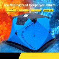 Tente de pêche sur glace d'hiver, triple couche, en coton Oxford sphérique, coupe-vent, zéro degré, ouverture rapide automatique, portable
