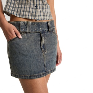 Mini-jupe en jean pour femme, sexy, taille basse, extensible, en coton, coupe slim, décontractée, style streetwear coréen, jupe-culotte courte d'été - Product Image 4