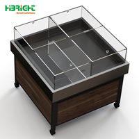 Chariot de présentation mobile spécialisé pour produits, bords résistants aux chocs, bar à salades, composants lavables, caisse à fruits en bois