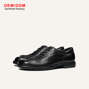 Chaussures habillées pour hommes en cuir de cheval véritable sur mesure OEM, avec couture Goodyear, à lacets - Chaussures de bureau et de carrière imperméables et respirantes - Product Image 2