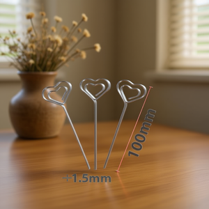 Portacarte a forma di cuore ILAN 100mm 3 pezzi per fiori secchi - Product Image 2