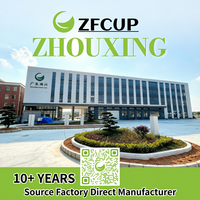 ZFCUP Couvercles semi-ouverts compostables transparents en PLA de 89 mm, 95 mm, 98 mm pour café glacé et boissons à la mousse de lait