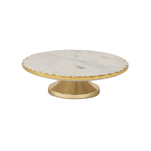 Base para Pastel de Mármol Hecha a Mano de Alta Calidad a Precios Bajos con Acabado Dorado Redondo y Diseño Moderno para Decoración de Pasteles - Product Image 1