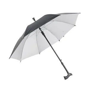 Manufacturer's direct sales of multi-functional elderly walking sunshade anti slip handle walking stick and customized umbrellas