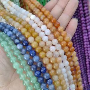 Perles en vrac en pierre de cristal naturel 4/6/8/10/12mm perles en vrac en pierre naturelle colorée pour la fabrication de bijoux à bricoler soi-même - Product Image 1