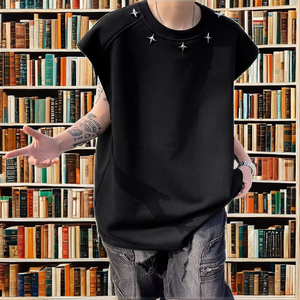 Chaleco Casual Holgado y Moderno para Hombre JAC22 YM282, Nuevo Diseño, Tejido de Poliéster/Algodón, 300 Gramos de Peso de Tela, Color Sólido - Product Image 2