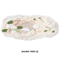 Tapis de salon, résistant aux taches et facile à nettoyer, tapis de sol vert pour la maison, tapis de chambre, idéal comme tapis pour les pieds nus