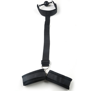 Kit de Contrainte BDSM pour Cou et Poignets avec <span class=keywords><strong>Boule</strong></span>, Jouets Sexuels pour Couples, Collier Réglable, Menottes de Dos, Menottes de Poignets, Équipement de Bondage - Product Image 4