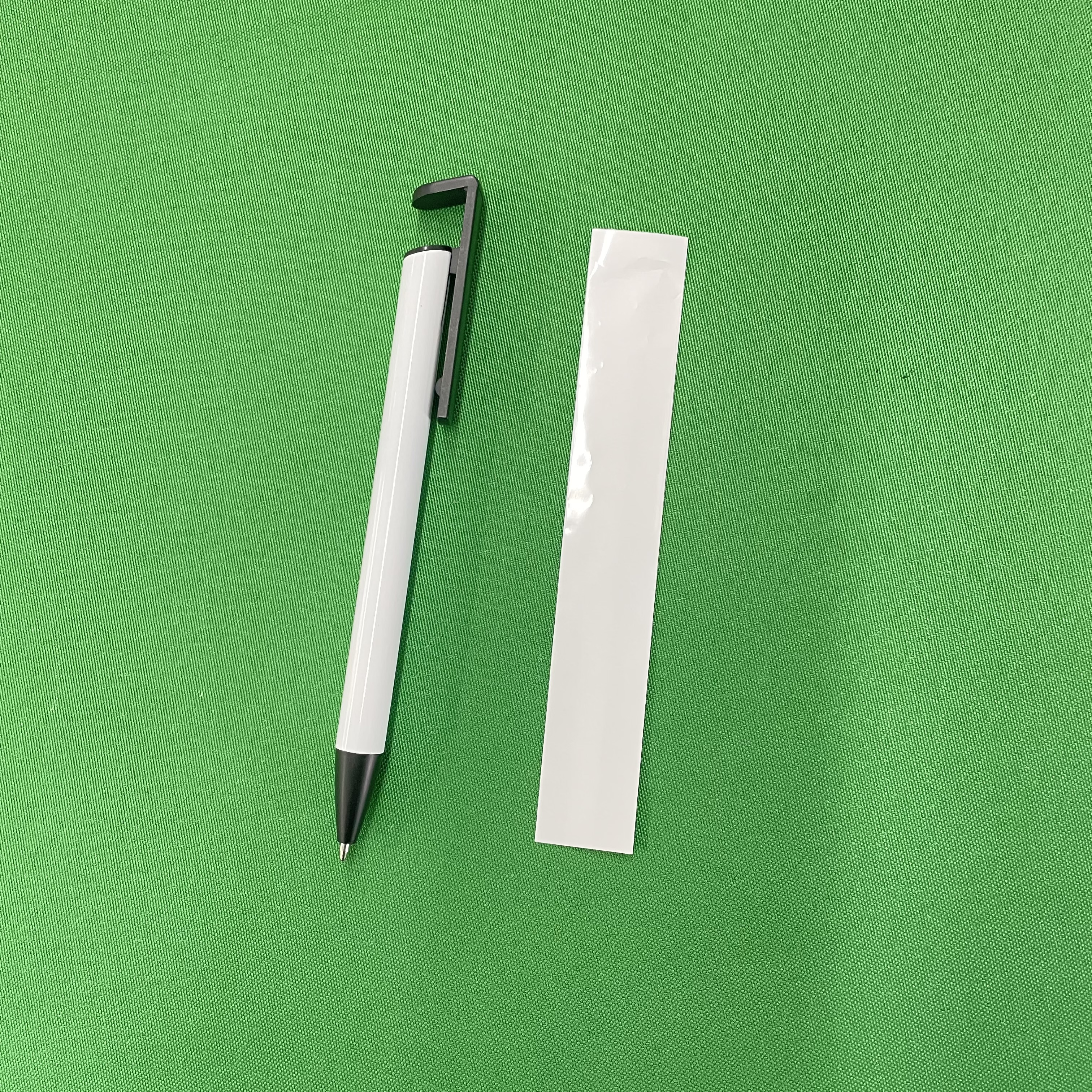 Белая шариковая ручка с алюминиевым корпусом, полностью печатная шариковая ручка, металлическая сублимационная шариковая ручка, подставка для мобильного телефона