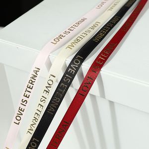 Lot de 4 rouleaux de ruban cadeau 1cm*2m/par couleur, motif « l'amour est éternel » estampé à chaud, en satin, pour emballage cadeau et loisirs créatifs - Product Image 1