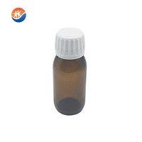Bouteilles en verre de qualité alimentaire de 30 ml, 60 ml, 100 ml avec bouchons à vis, bouteilles en verre ambré transparent pour sirop contre la toux
