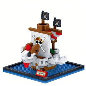Collection en vogue : <span class=keywords><strong>Bateau</strong></span> flottant Thousand Sunny et Navire <span class=keywords><strong>pirate</strong></span> Merry, modèles Polor Tang Anime 1 <span class=keywords><strong>Piece</strong></span>, en mini briques de construction - Product Image 2