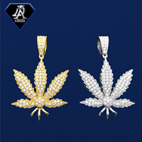 <strong>Best</strong> <strong>Selling</strong> S925 Silver Mounted <strong>Moissanite</strong> Leaf Pendant Hip Hop Jewelry Pendant Necklace 4mm Tennis <strong>Chain</strong>