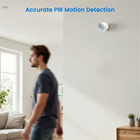 Veilleuse intelligente sans fil avec capteur de mouvement PIR pour système de sécurité domestique, portée de détection de 10 m, installation facile, matériau ABS