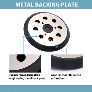 9 pièces/1 ensemble 5 "8 trous ponceuse orbitale tampon de remplacement crochet et boucle tampons de ponceuse en métal compatibles avec ponceuse orbitale aléatoire - Product Image 4