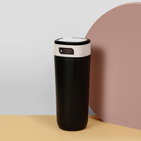 Tasse carrée portable de 500 ml avec poignée, en acier inoxydable 304, à double paroi, avec base antidérapante, anti-déversement et anti-chute