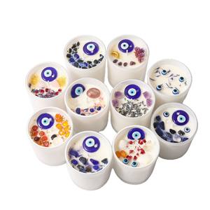 Velas Aromáticas de Cera de Soya Orgánica de Alta Gama LANJO al por Mayor, con Piedras Preciosas de Lujo y Diseño de Ojo Turco, Hechas a Mano, para Aromaterapia, Pascua y Diwali - Product Image 2