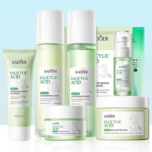 Ensemble de soins de la <span class=keywords><strong>peau</strong></span> <span class=keywords><strong>à</strong></span> l'acide salicylique SADOER, kit de soins hydratants naturels pour les peaux sujettes <span class=keywords><strong>à</strong></span> l'acné, affine le teint pour une <span class=keywords><strong>peau</strong></span> jeune et claire - Product Image 1