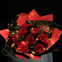 1m10leds Guirlande lumineuse d'ambiance Décoration de Noël Fil de cuivre Guirlande lumineuse d'ambiance LED bouton pile Cadeau fleur colorée