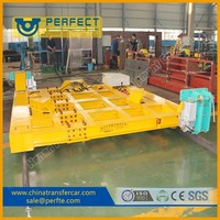 Chariot de transfert sur rail électrique motorisé par câble, chariot plat industriel robuste pour manutention en usine et atelier
