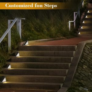 Luz Solar LED para Escaleras con Sensor de Movimiento, Iluminación Exterior para Terrazas, del Anochecer al Amanecer, Luces Solares para Escalones y Aceras - Product Image 3