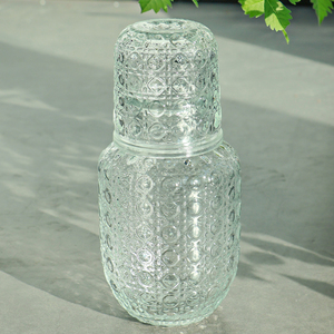 Pichet en verre à eau froide Portable nordique clair Bar maison Pot d'eau <span class=keywords><strong>Carafe</strong></span> avec gobelet tasse ensemble bouilloire en verre - Product Image 6